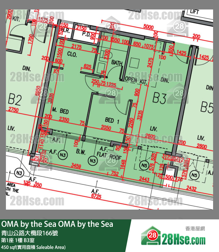 OMA by the Sea 第1座 1楼 B3室 平面图