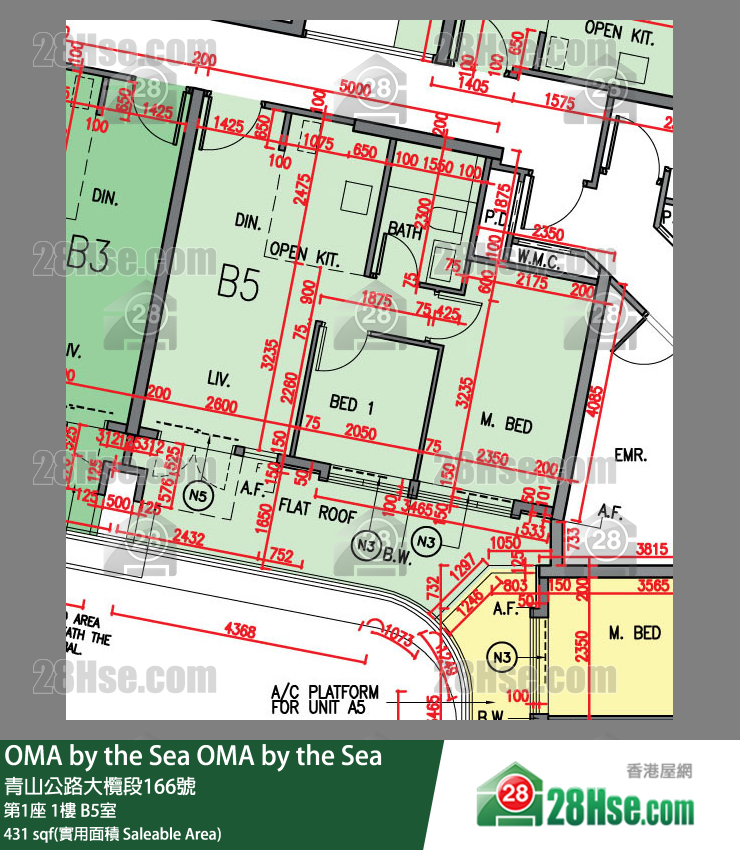 OMA by the Sea 第1座 1楼 B5室 平面图