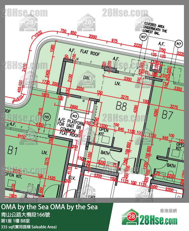 OMA by the Sea 第1座 1楼 B8室 平面图