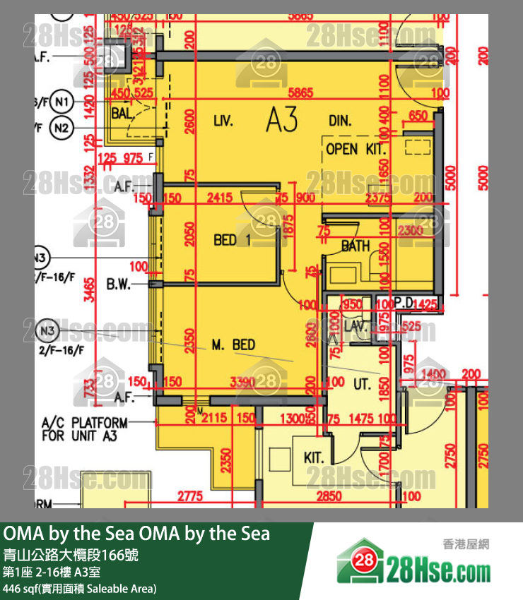 Oma By The Sea Unit FloorPlan (Provided by 28Hse) Oma By The Sea Unit FloorPlan (Provided by 28Hse)