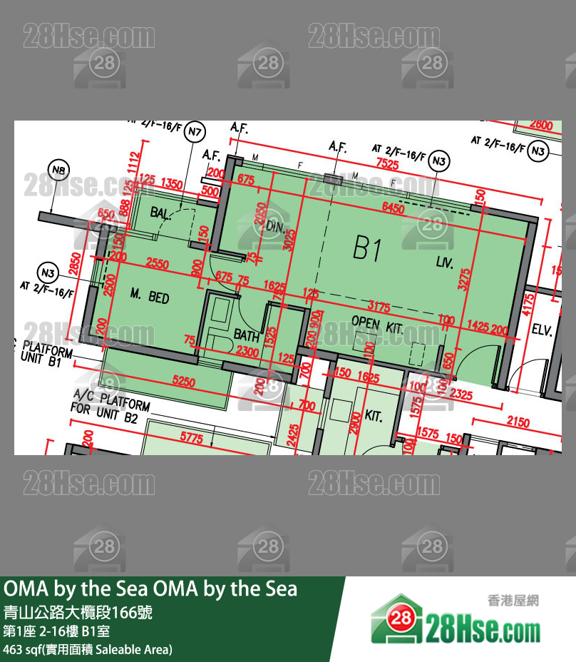 OMA by the Sea 第1座 15楼 B1室 平面图
