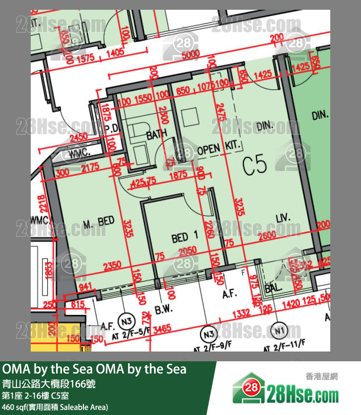OMA by the Sea 第1座 8楼 C5室 平面图