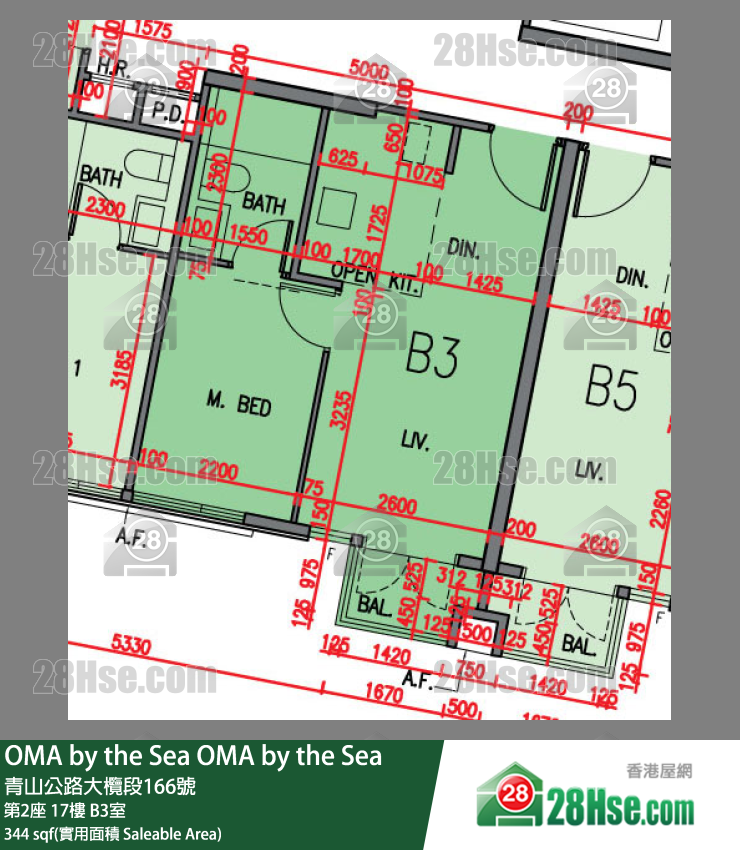OMA by the Sea 第2座 17楼 B3室 平面图
