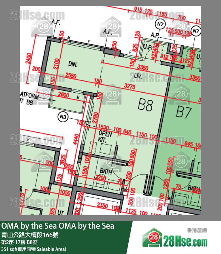 OMA by the Sea 第2座 17楼 B8室 平面图