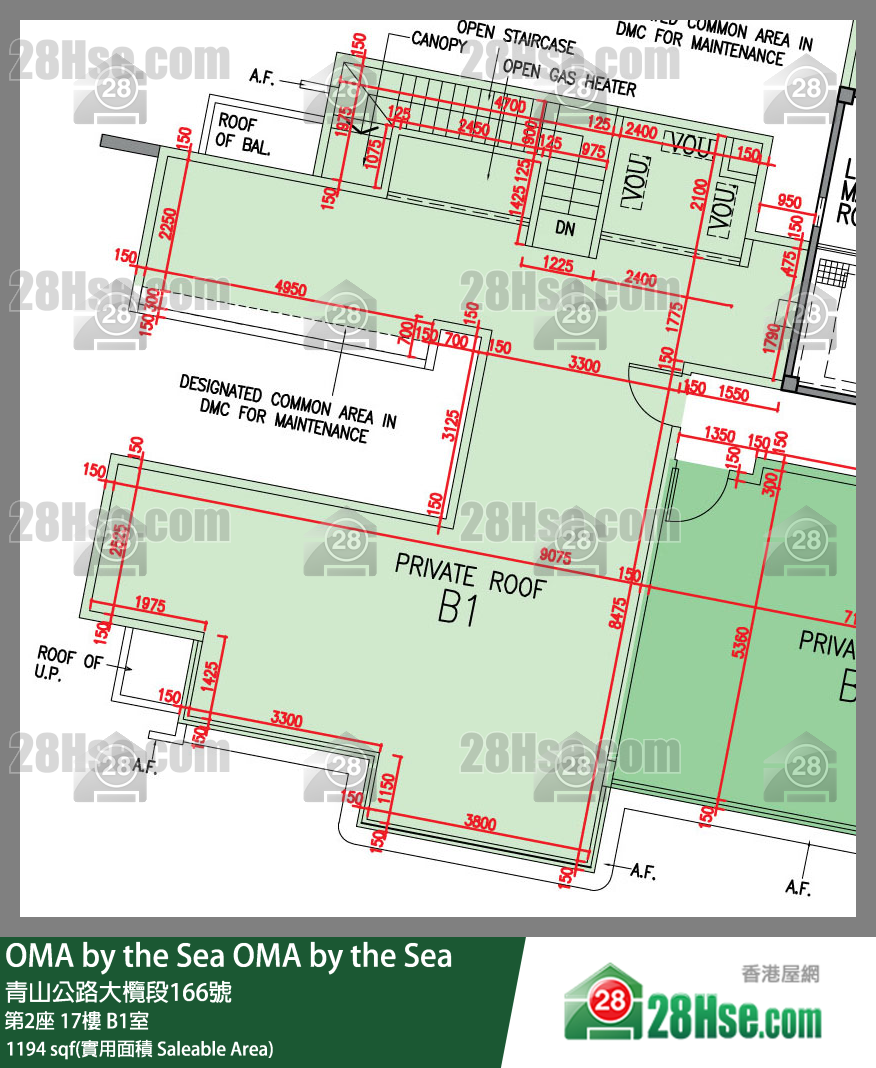 OMA by the Sea 第2座17楼 B1室 平面图