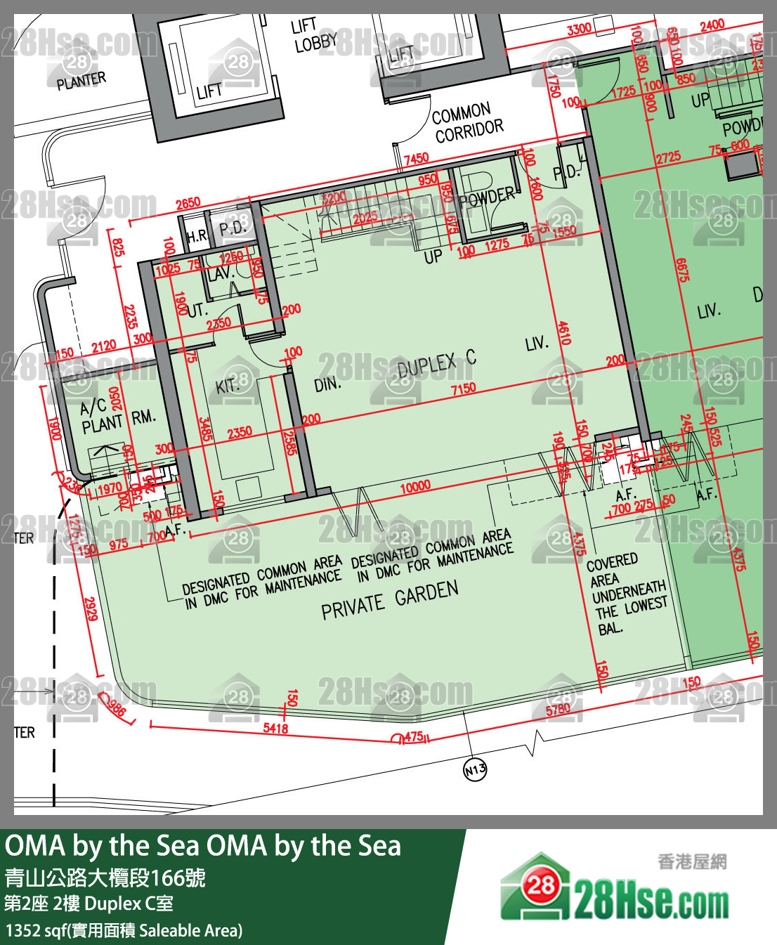 OMA by the Sea 第2座 2楼 Duplex C室 平面图