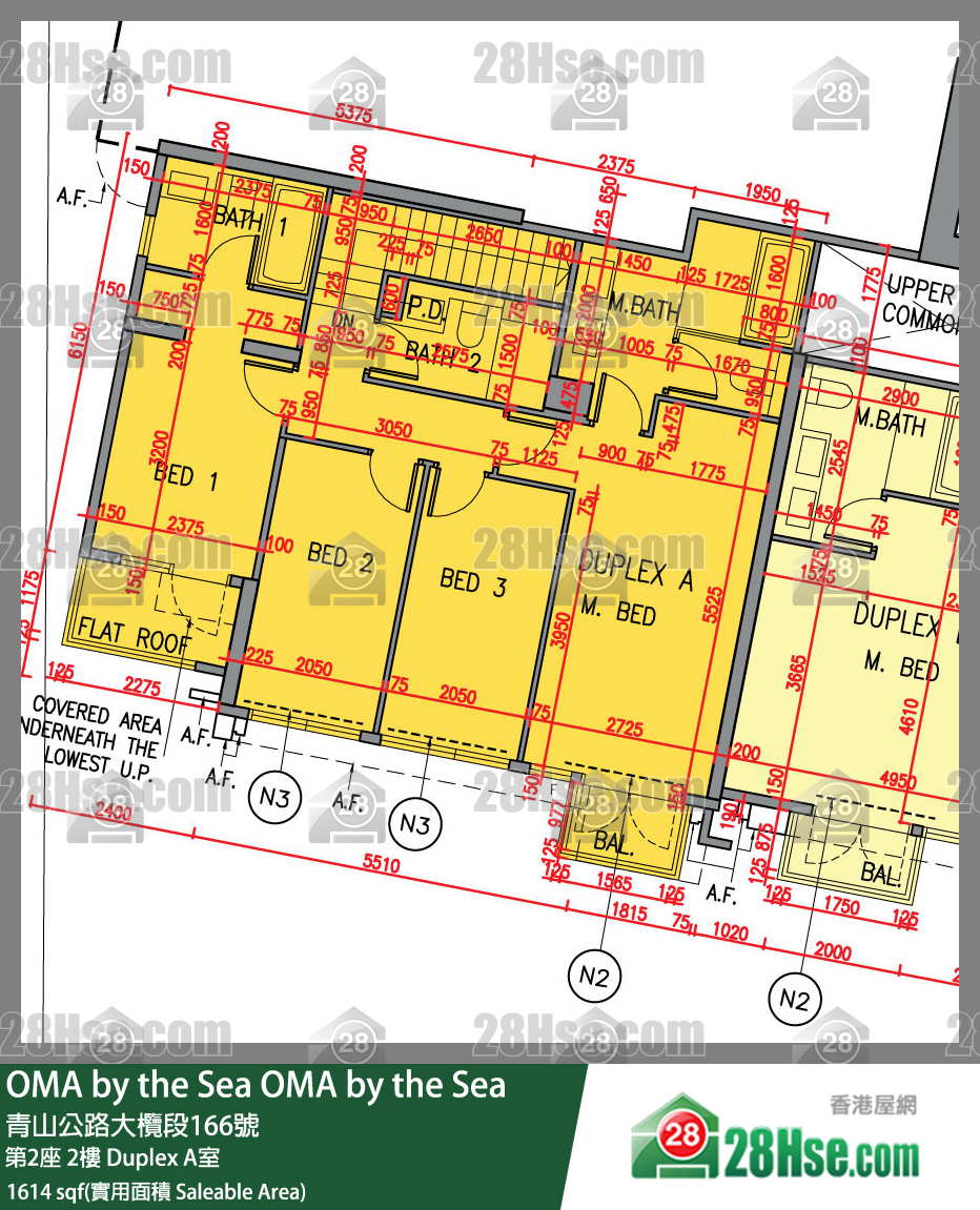 OMA by the Sea 第2座2楼 Duplex A室 平面图