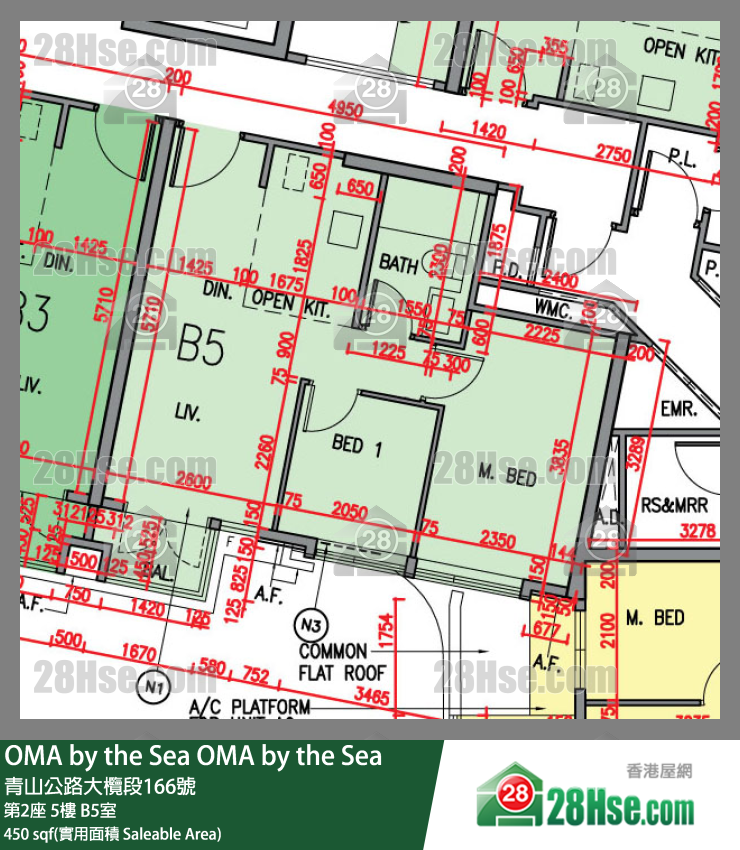 OMA by the Sea 第2座 5楼 B5室 平面图