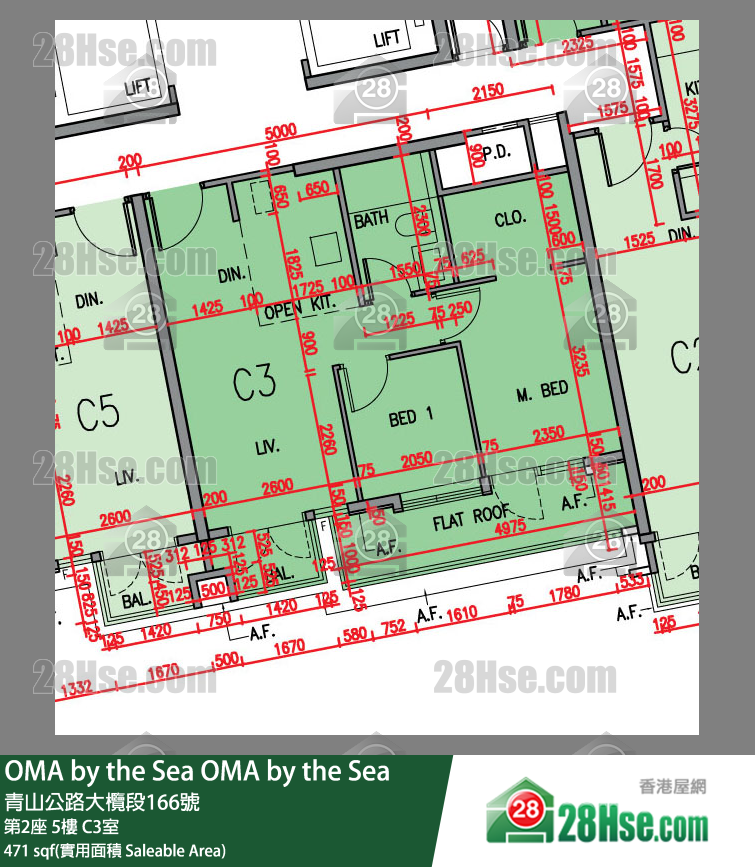 OMA by the Sea 第2座 5楼 C3室 平面图
