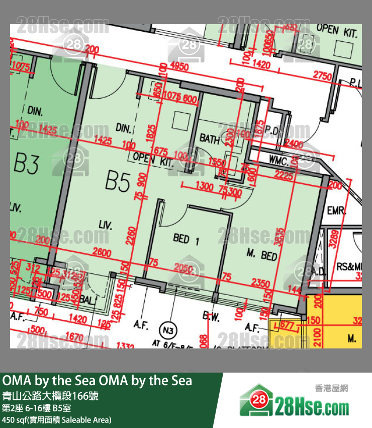 OMA by the Sea 第2座 15楼 B5室 平面图