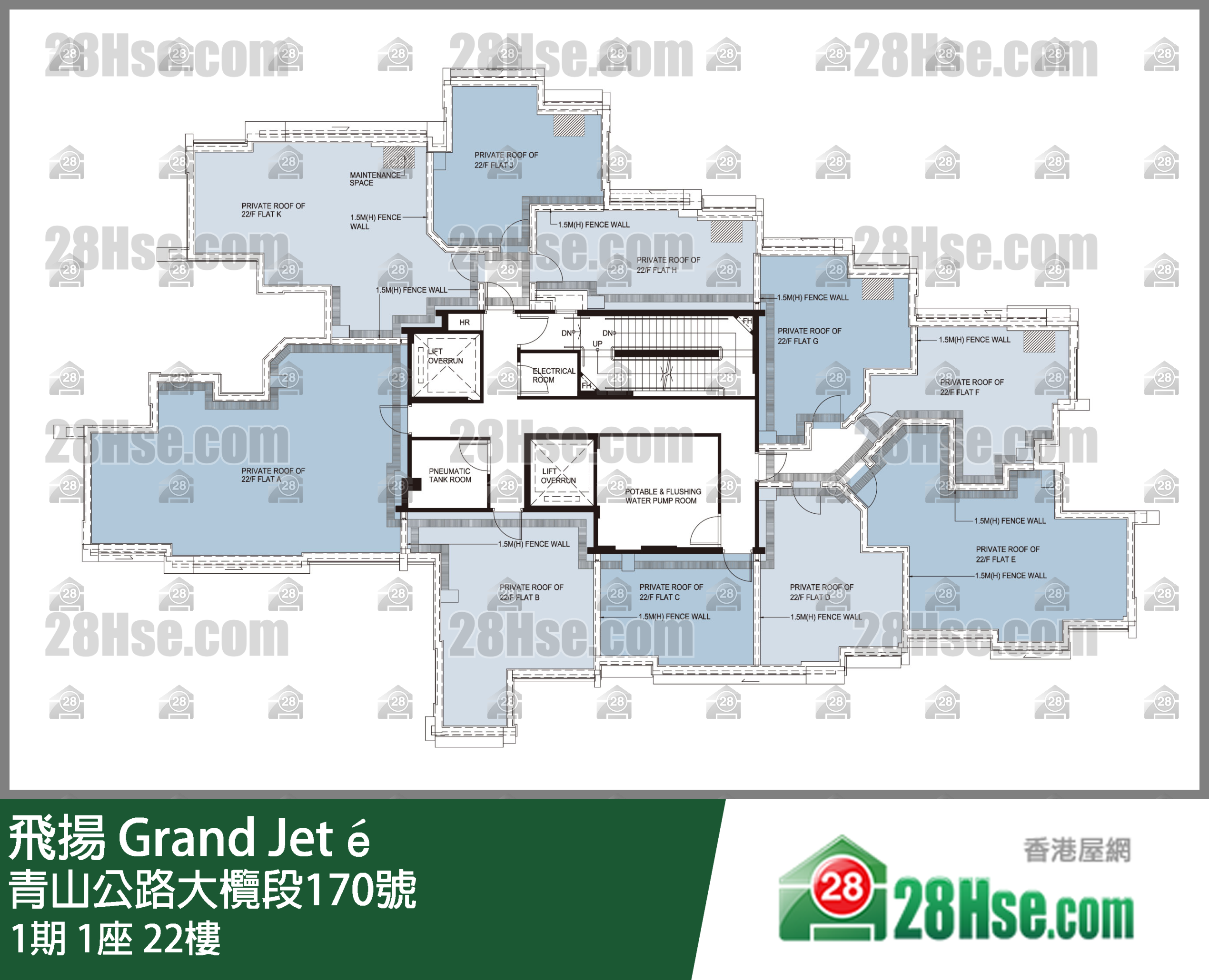 1期 1座 22楼 平面图