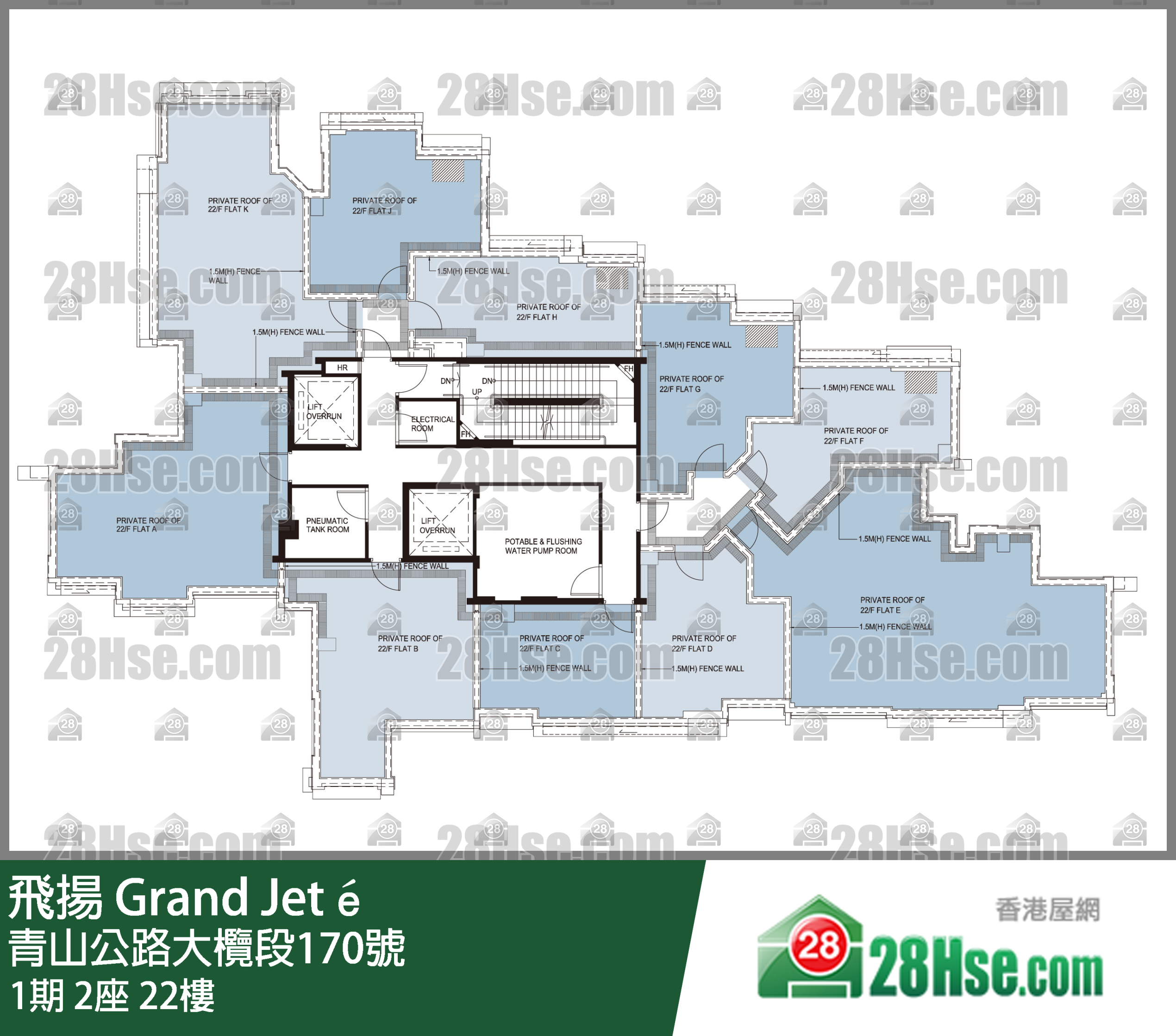 1期 2座 22楼 平面图