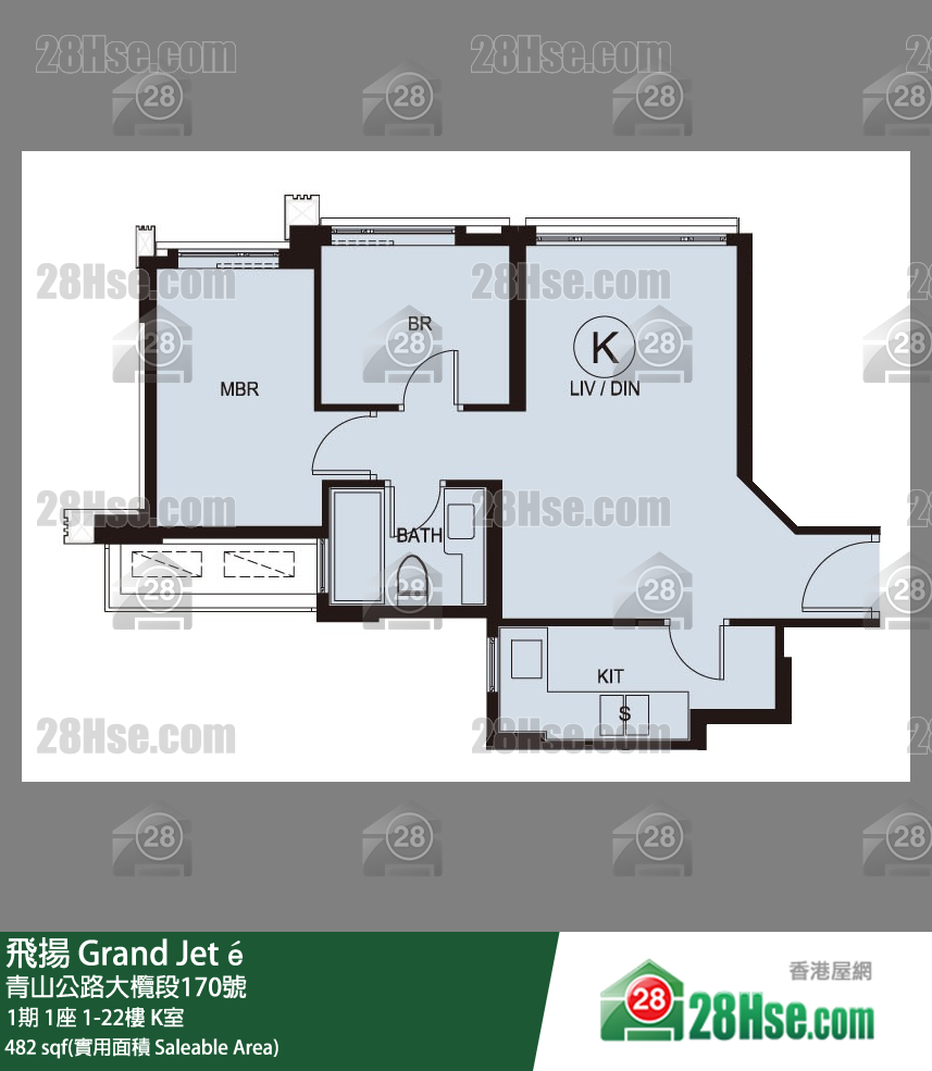 飛揚 1期 1座 1樓 K室 平面圖