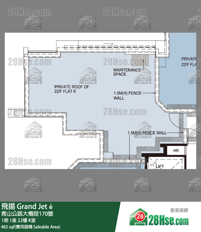 飛揚 1期 1座 22樓 K室 平面圖