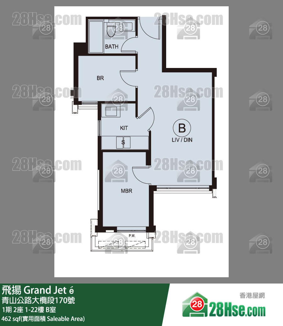 飛揚 1期 2座 19樓 B室 平面圖