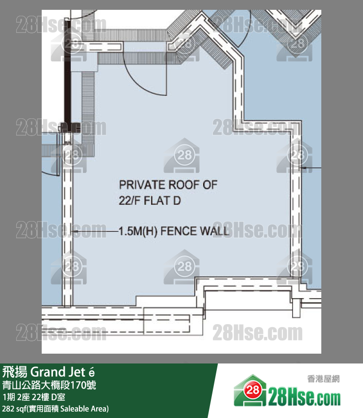 飛揚 1期 2座 22樓 D室 平面圖