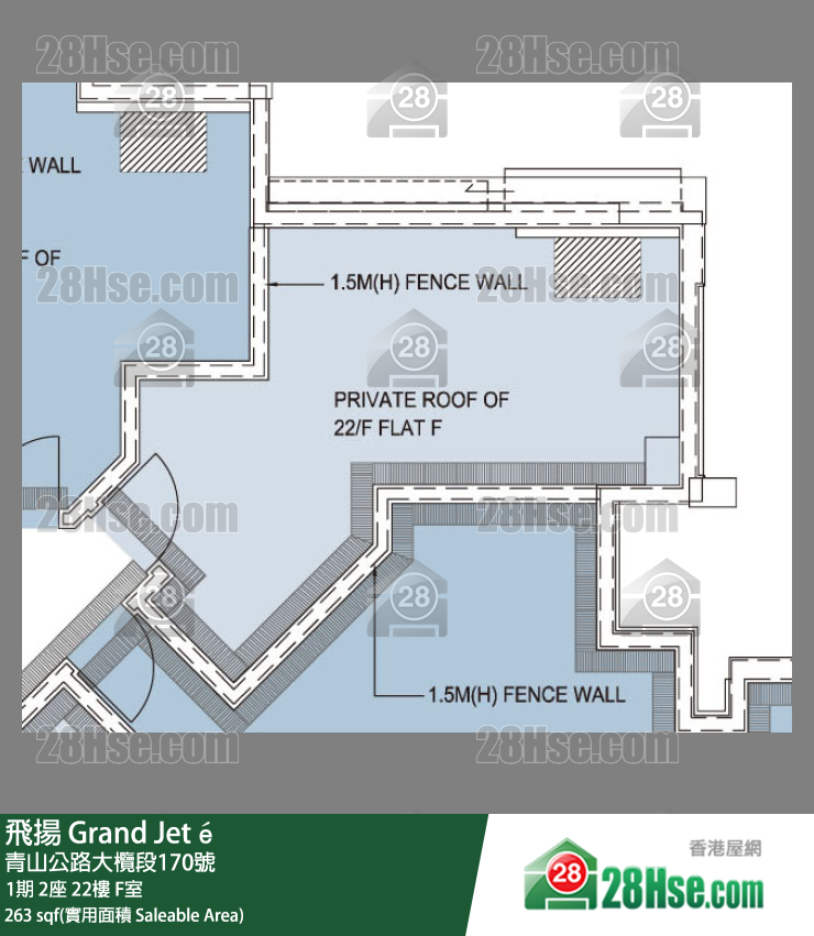 飛揚 1期 2座 22樓 F室 平面圖