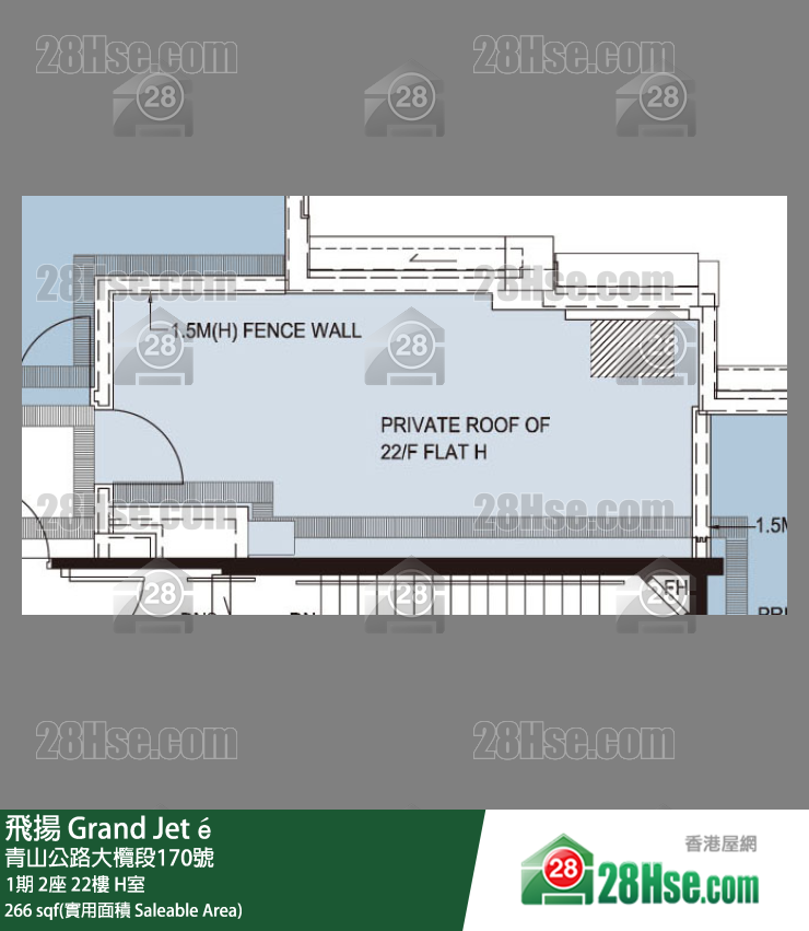飛揚 1期 2座 22樓 H室 平面圖