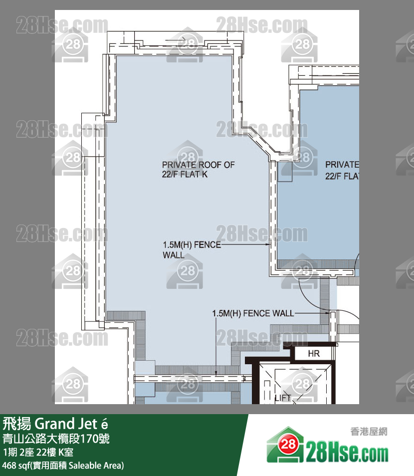 飛揚 1期 2座 22樓 K室 平面圖