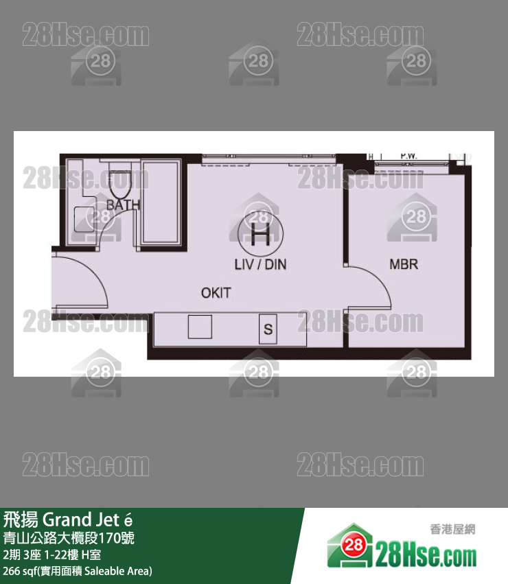 飛揚 2期 3座 21樓 H室 平面圖