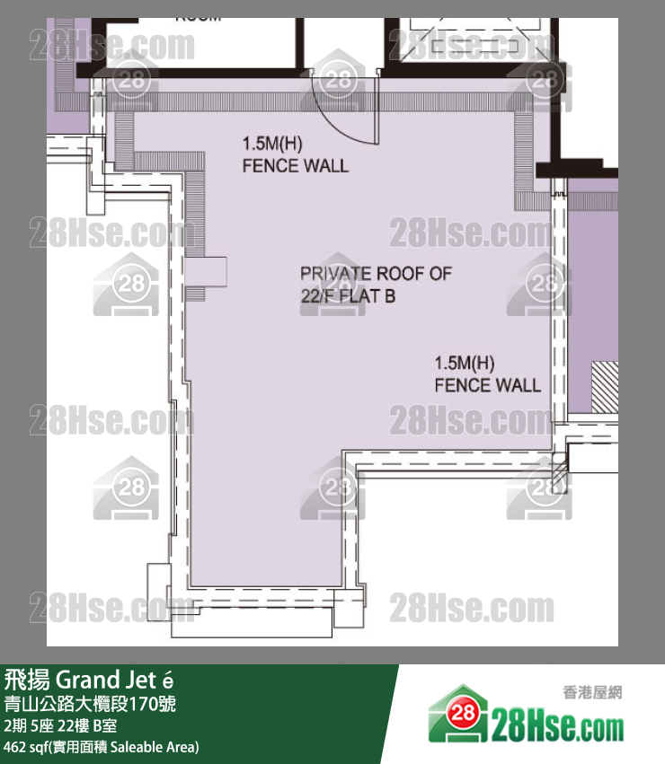 飛揚 2期 5座 22樓 B室 平面圖