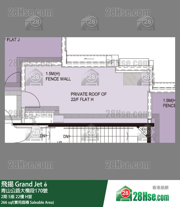 飛揚 2期 5座 22樓 H室 平面圖