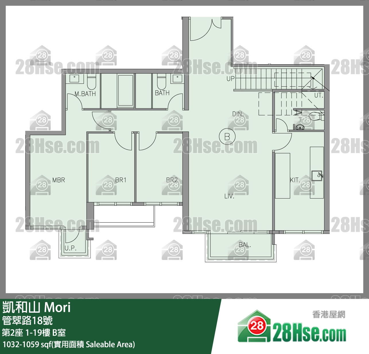 凱和山 大廈第2座1樓 B室 平面圖