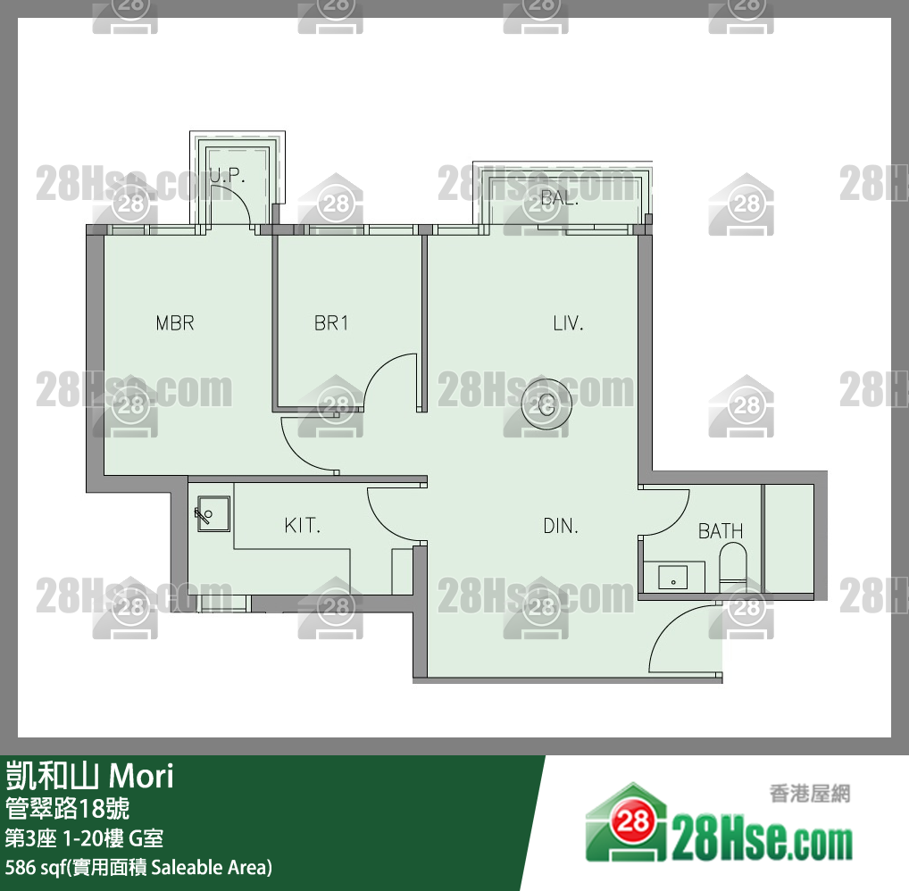 凱和山 大廈 第3座 10樓 G室 平面圖