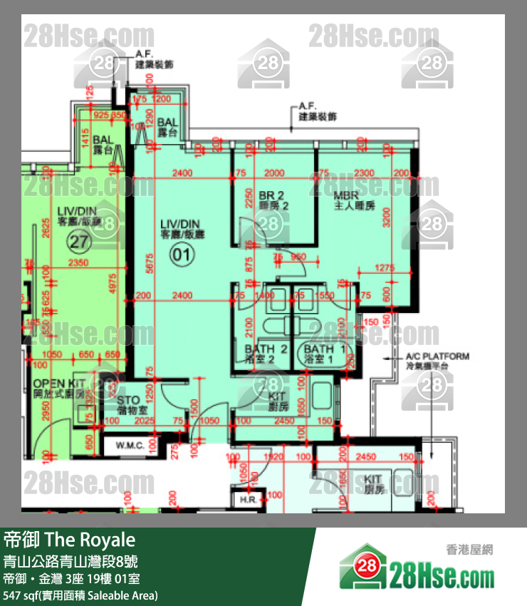 帝御 帝御‧金灣3座19樓 01室 平面圖