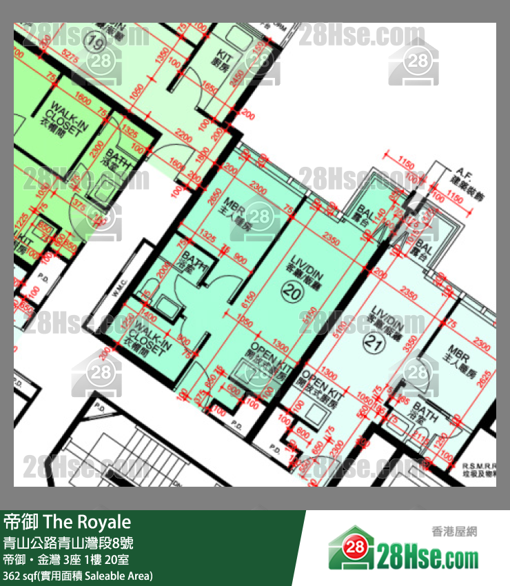 帝御 帝御‧金灣 3座 1樓 20室 平面圖