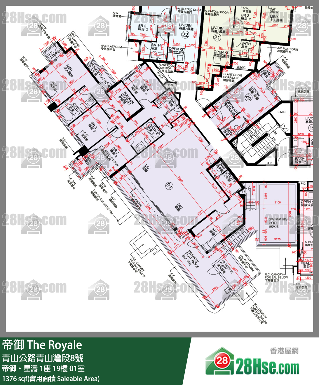帝御 帝御‧星濤 1座 19樓 01室 平面圖