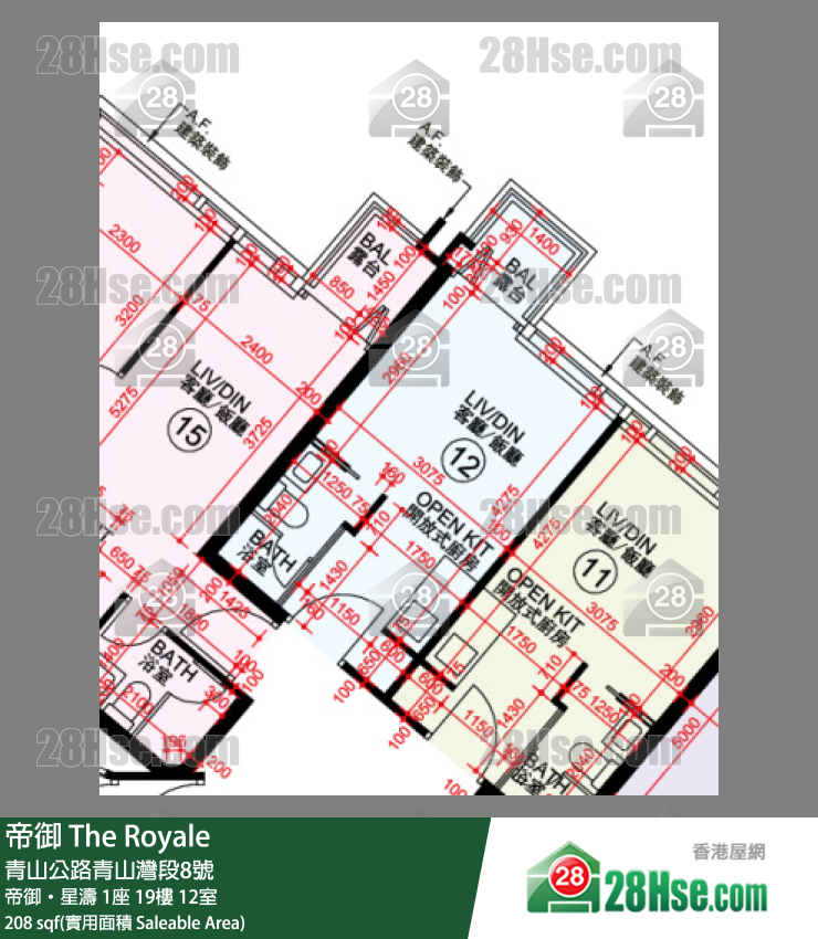 帝御 帝御‧星濤 1座 19樓 12室 平面圖