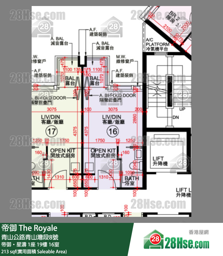 帝御 帝御‧星濤 1座 19樓 16室 平面圖