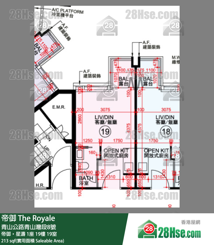 帝御 帝御‧星濤 1座 19樓 19室 平面圖
