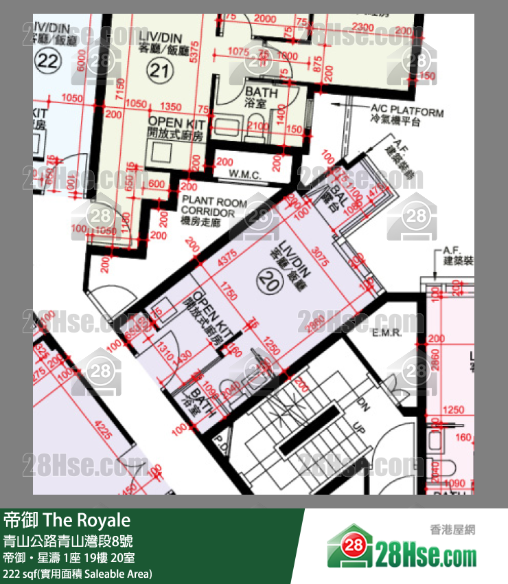 帝御 帝御‧星濤 1座 19樓 20室 平面圖