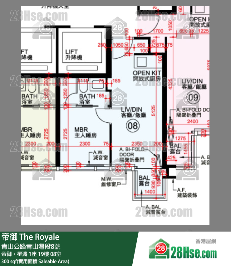 帝御 帝御‧星濤 1座 19樓 08室 平面圖