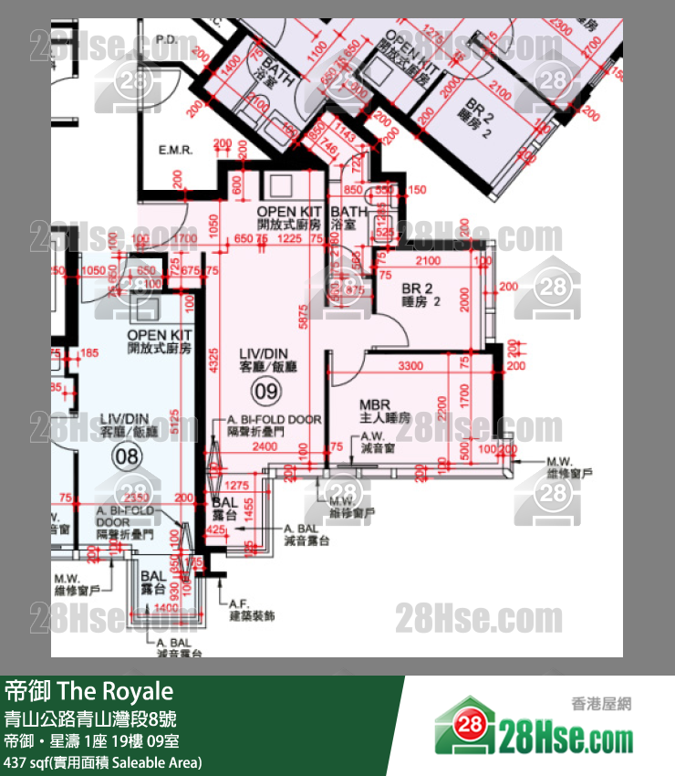 帝御 帝御‧星濤 1座 19樓 09室 平面圖
