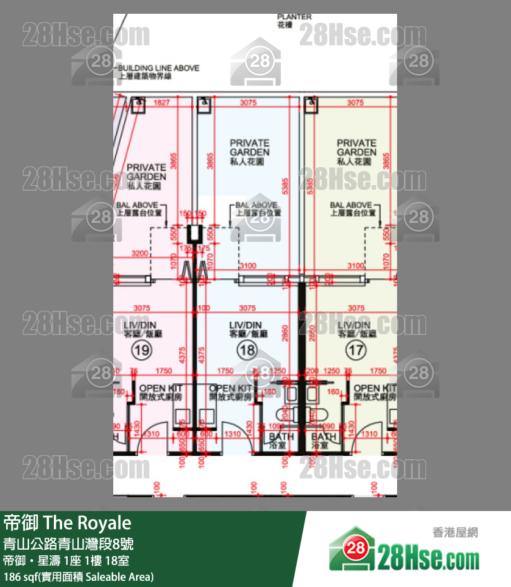帝御 帝御‧星濤 1座 1樓 18室 平面圖