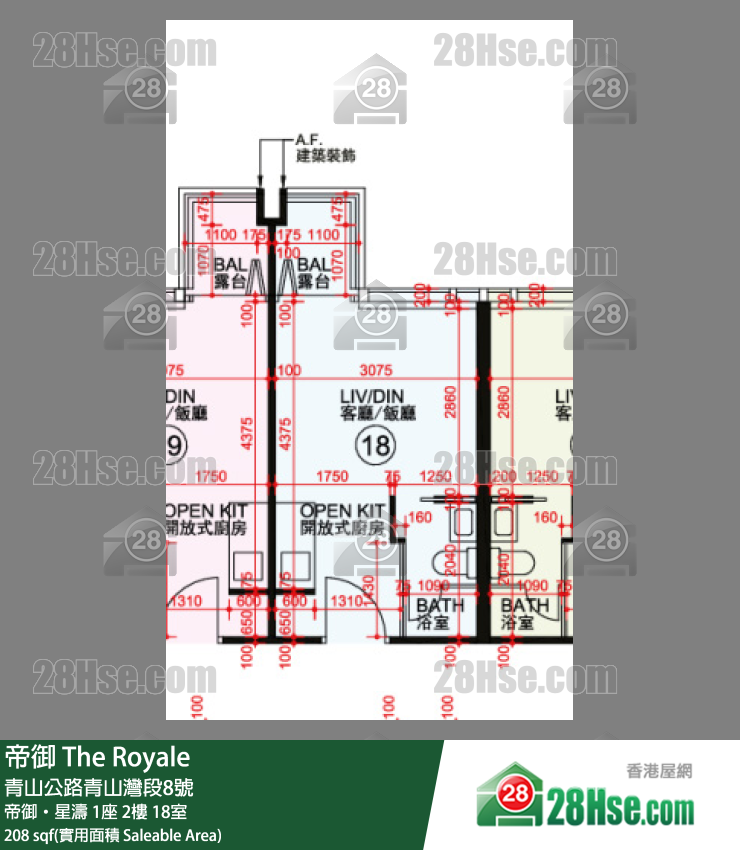 帝御 帝御‧星濤 1座 2樓 18室 平面圖