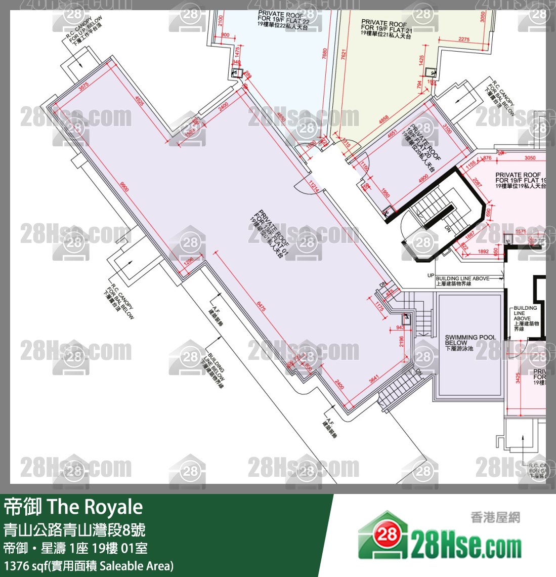 帝御 帝御‧星濤 1座 19樓 01室 平面圖