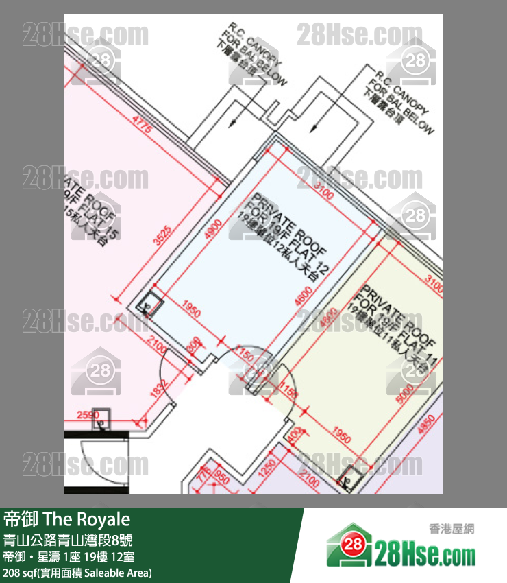 帝御 帝御‧星濤 1座 19樓 12室 平面圖