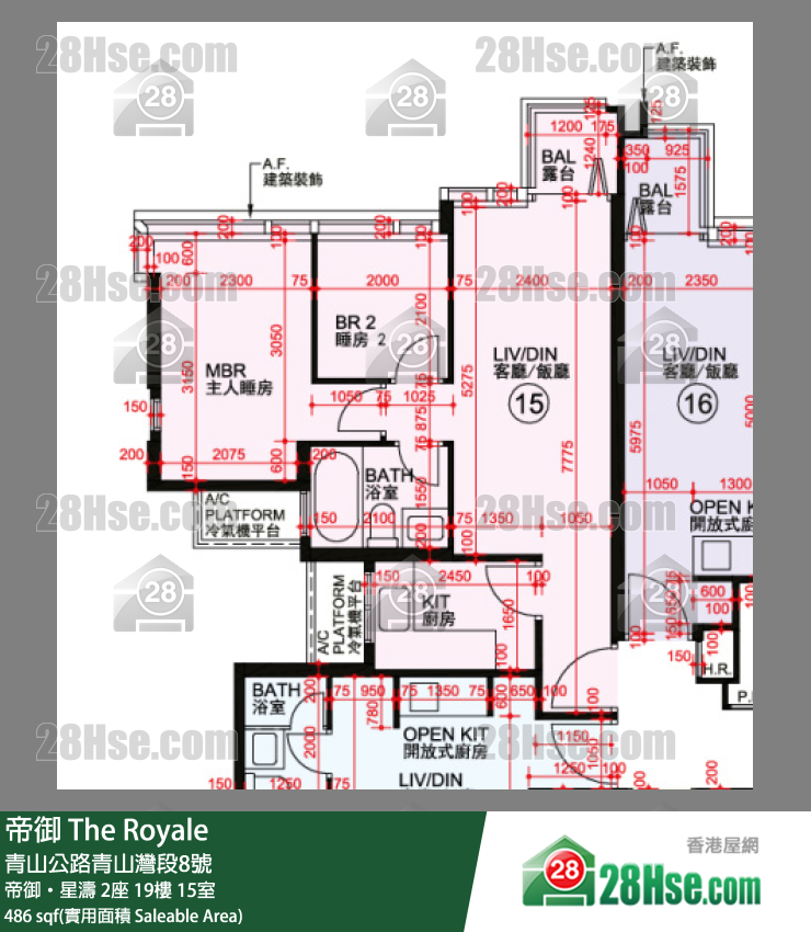 帝御 帝御‧星濤 2座 19樓 15室 平面圖