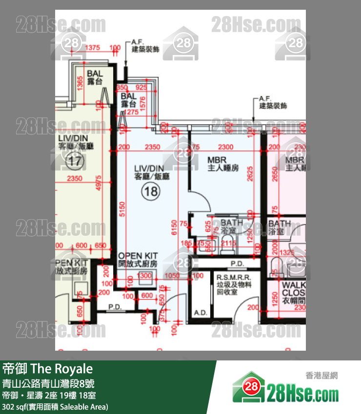 帝御 帝御‧星濤 2座 19樓 18室 平面圖