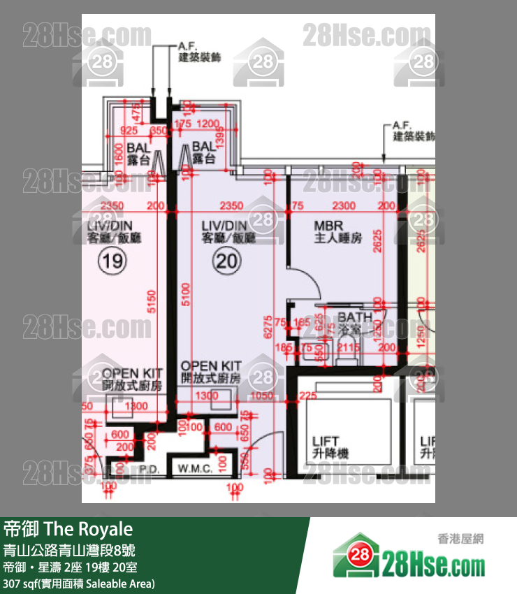 帝御 帝御‧星涛2座19楼 20室 平面图