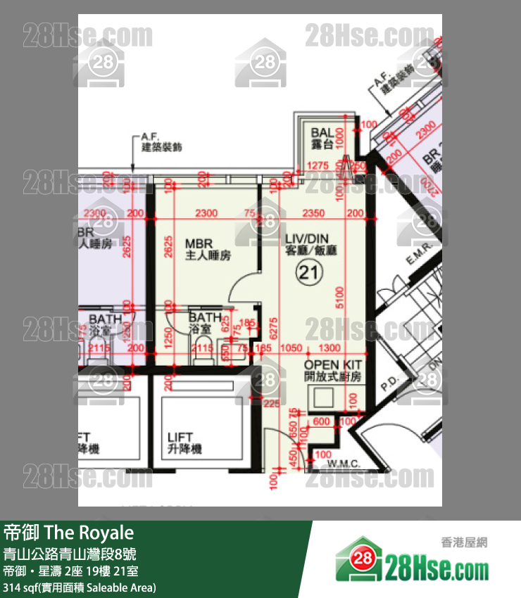 帝御 帝御‧星濤2座19樓 21室 平面圖