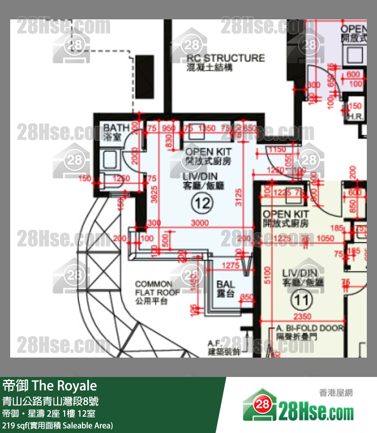 帝御 帝御‧星濤 2座 1樓 12室 平面圖