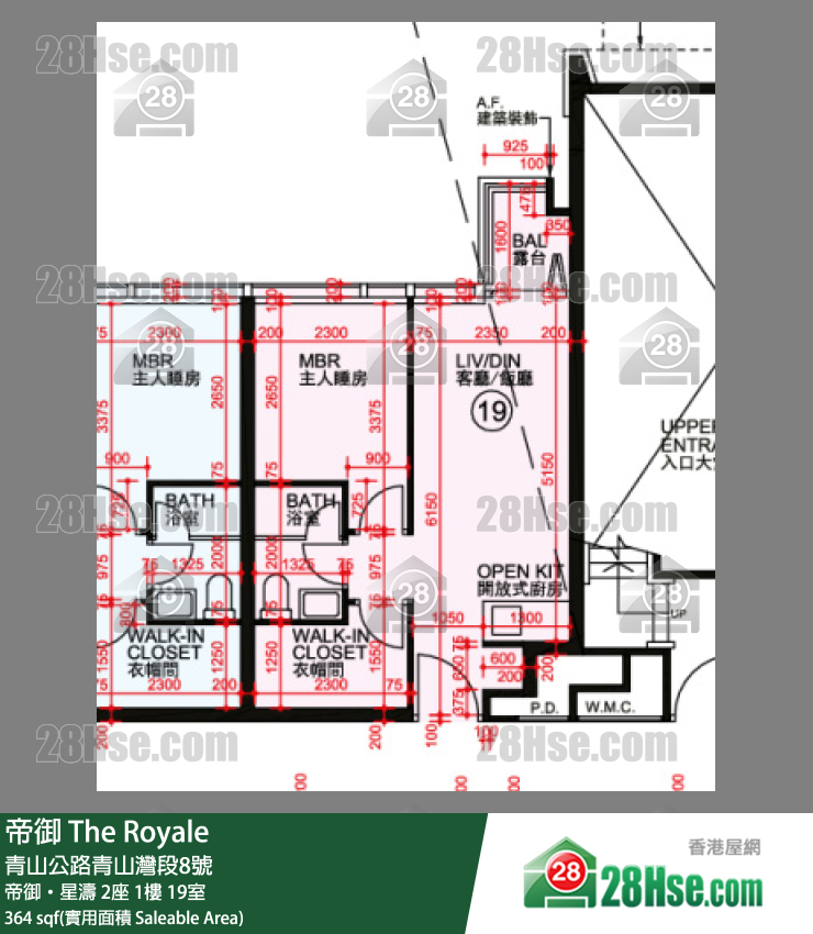 帝御 帝御‧星濤 2座 1樓 19室 平面圖