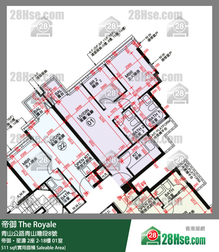 帝御 帝御‧星濤 2座 15樓 01室 平面圖