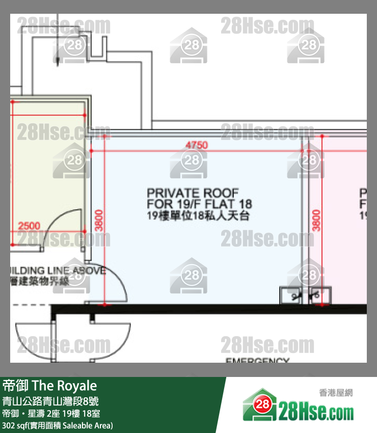 帝御 帝御‧星濤 2座 19樓 18室 平面圖