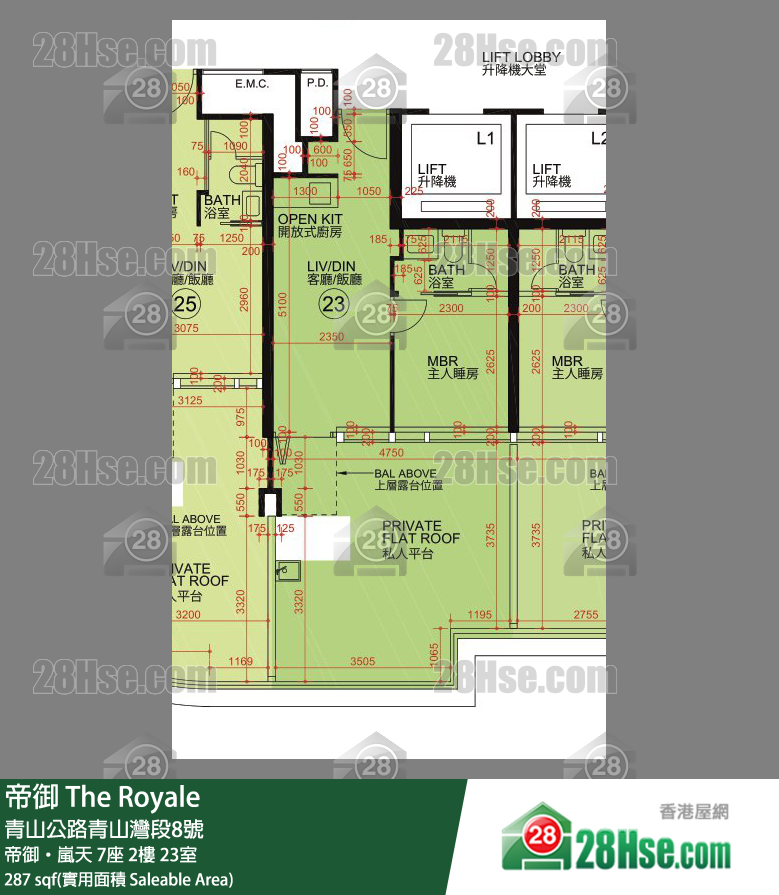 帝御 帝御‧嵐天 7座 2樓 23室 平面圖